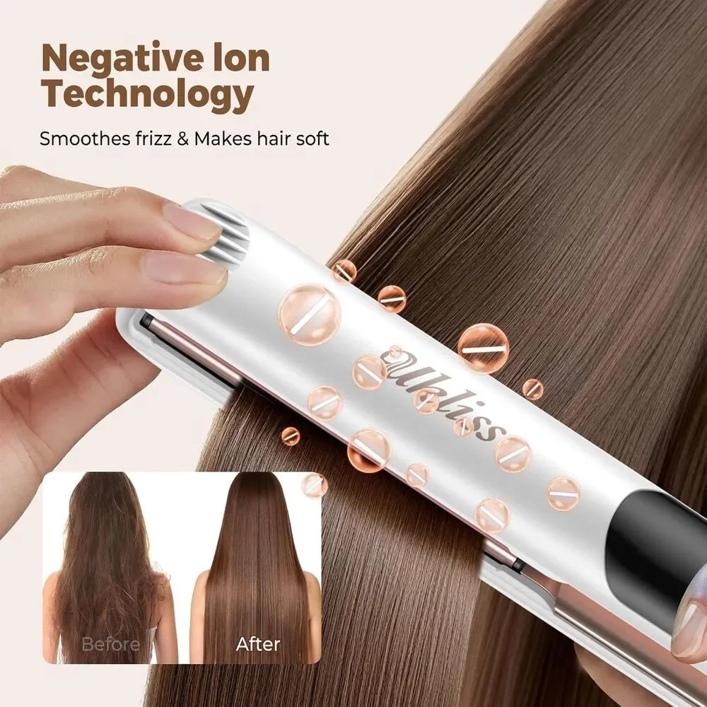 UKLISS 2-in-1 Flat Iron Hair Straightener & Curler, 1 Inch
